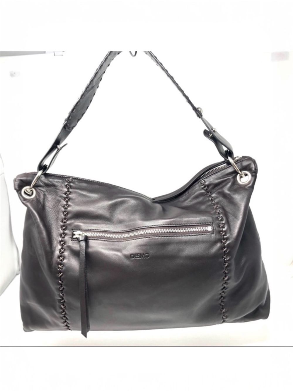 DESMO brown leather hobo bag, made in Italy, NWOT